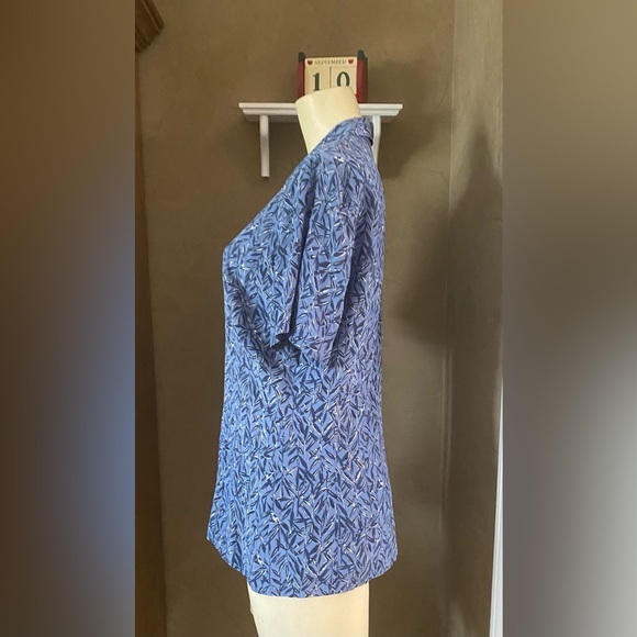 Vintage Liz Claiborne Collection 100% Silk Button Up Shirt Blouse Short Sleeve - Picture 2 of 11